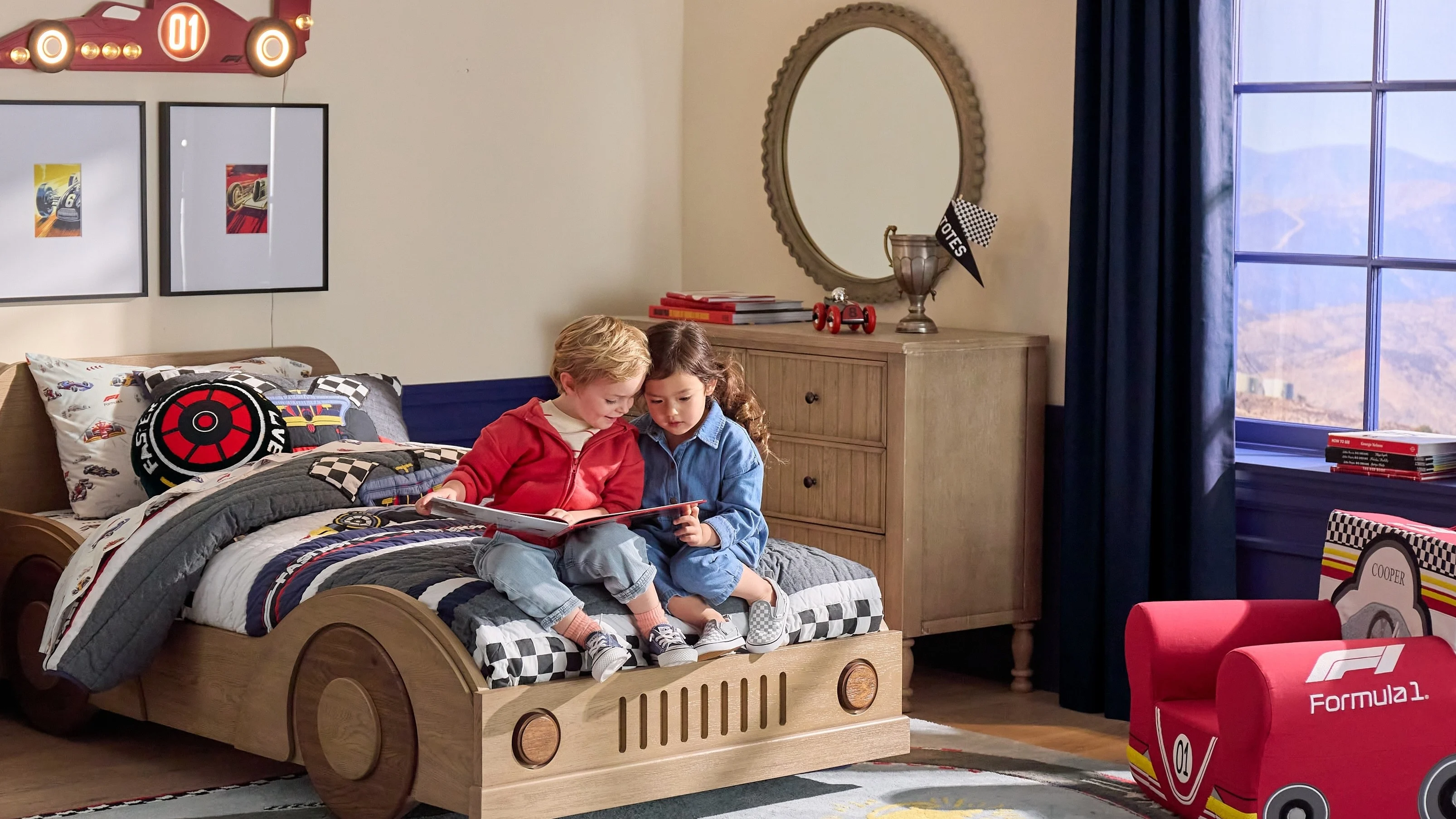 Pottery Barn Kids Koleksiyonu için Formül 1, genç hayranların yatak odalarını ve oyun odalarını dönüştürecek